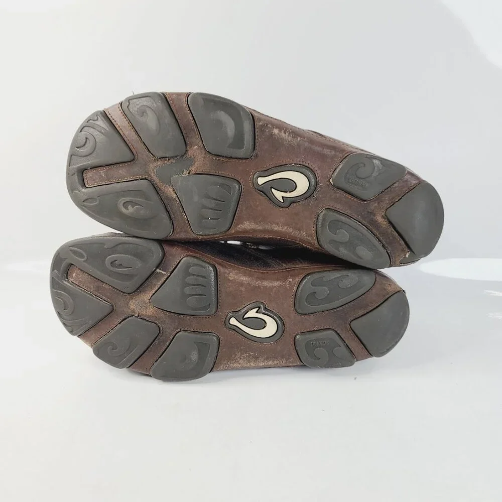 Olukai‎ Men's Mocha Brown Hamakua Leather Lace Up Ankle Chukka Boots Size 9